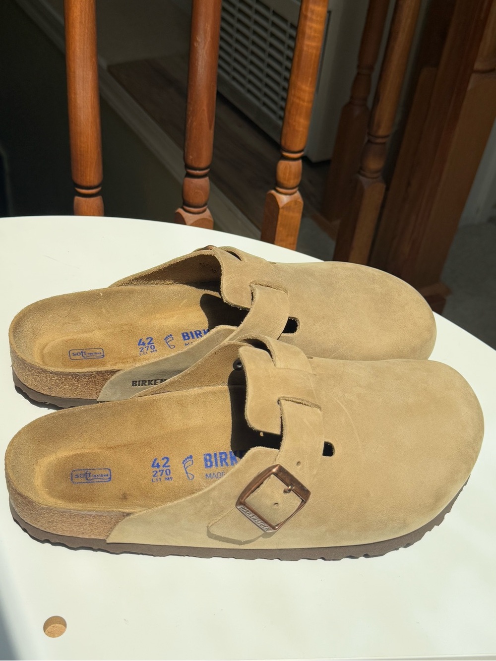Birkenstock Boston leather Clogs in Light Tan for men size 9-9.5 - Picture 3 of 7